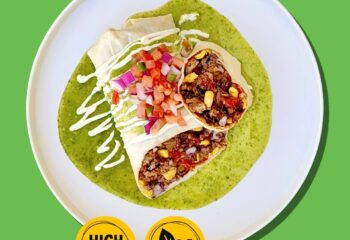 Salsa Verde Smothered Veggie Burrito