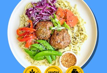 Jade Curry Noodles with Turkey Meatballs